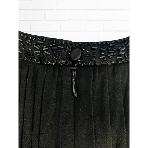 Jones New York Dress Women's Sz 8 Black Formal Midi Beaded 100% Silk Halter - Picture 8 of 8